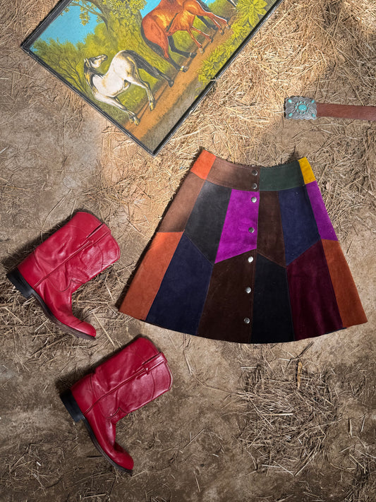 Vintage suede skirt