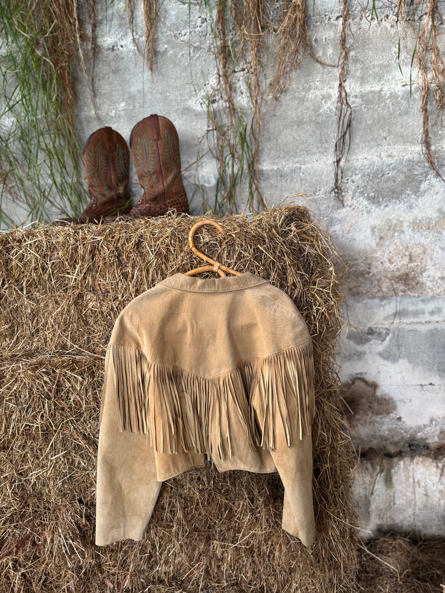 Fringed leather jacket
