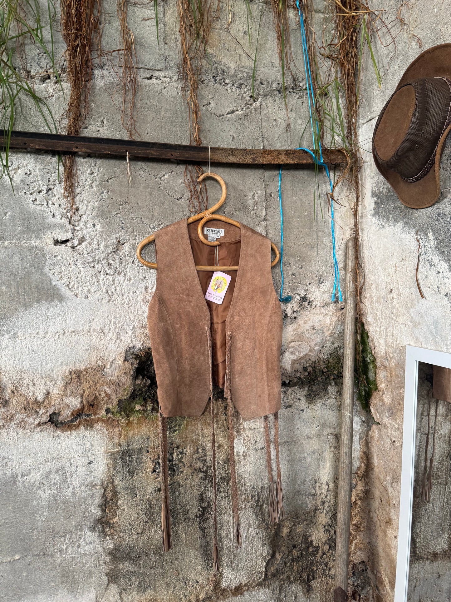 Tassel leather vest