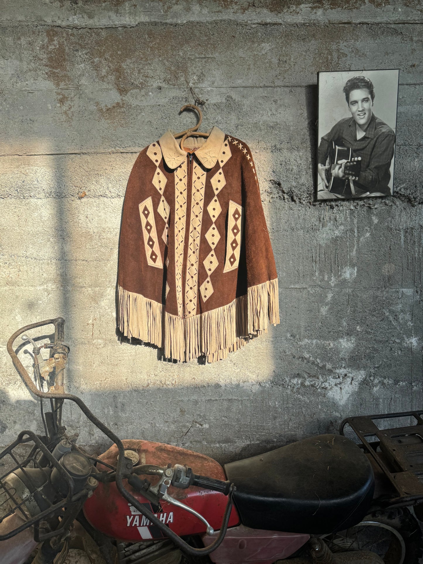 Vintage fringed poncho