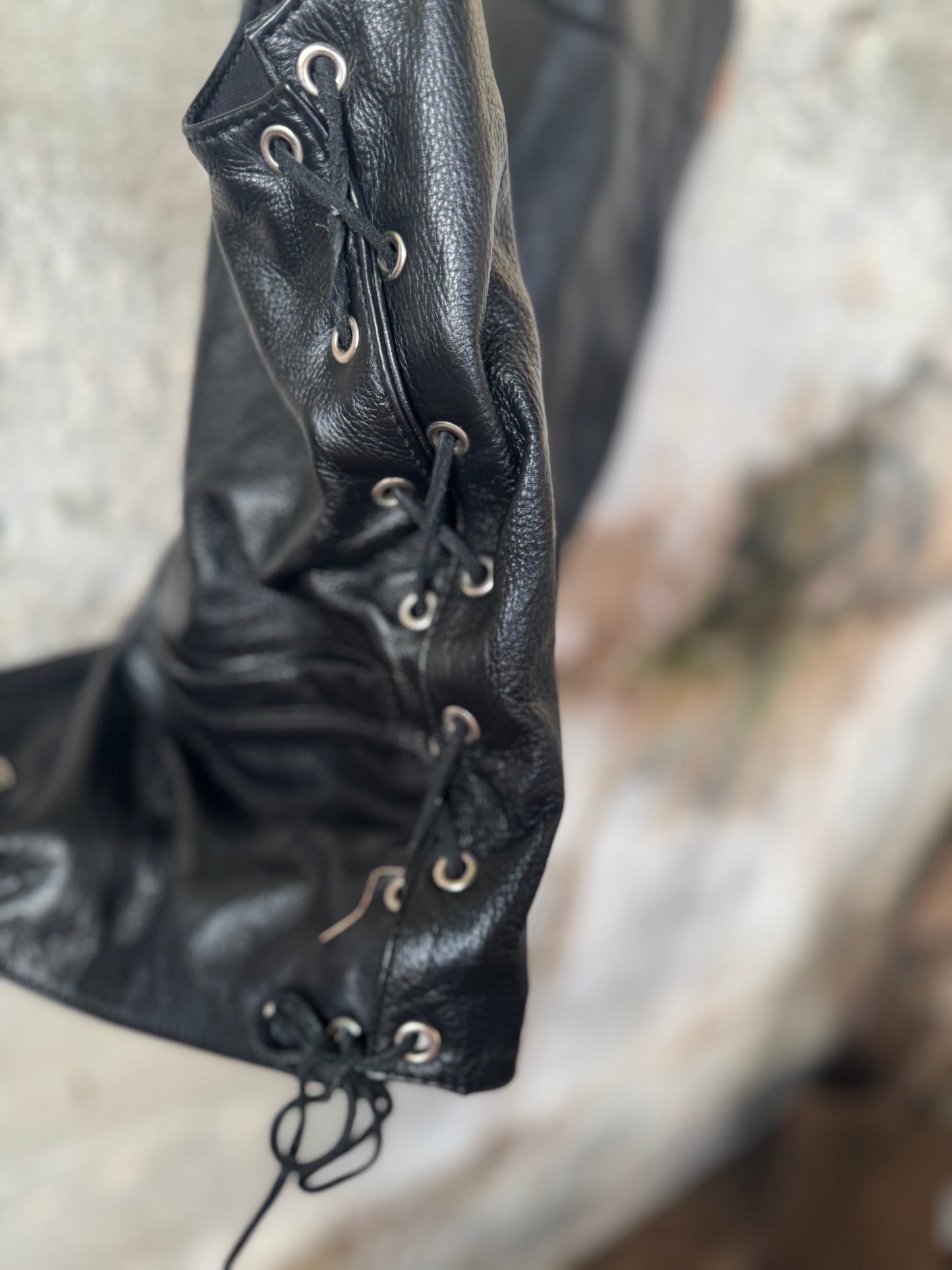 Vintage leather motorcycle vest