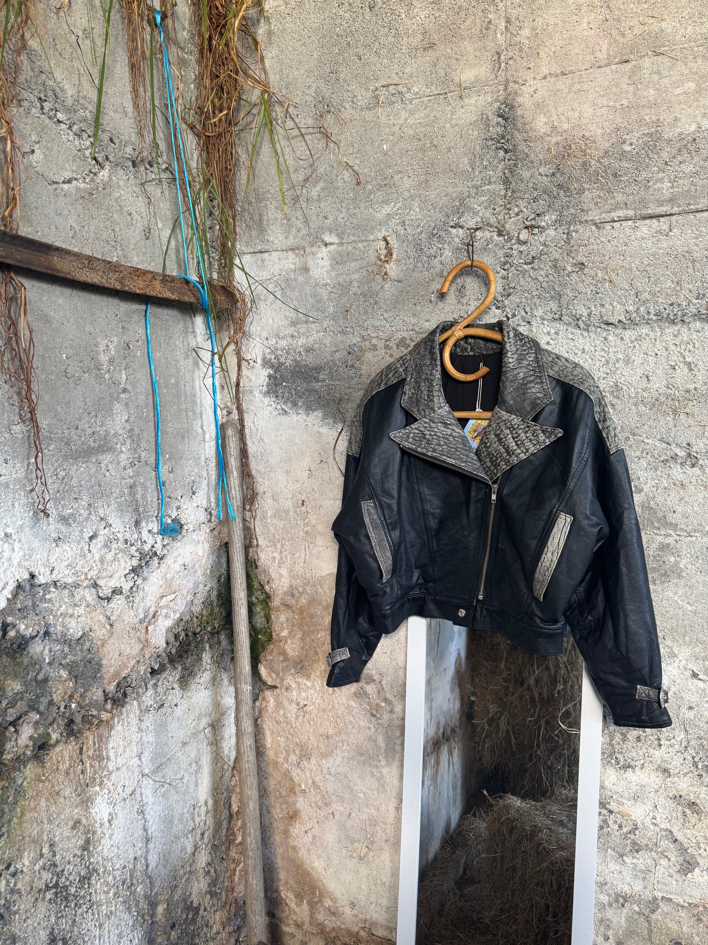 80s leather jacket