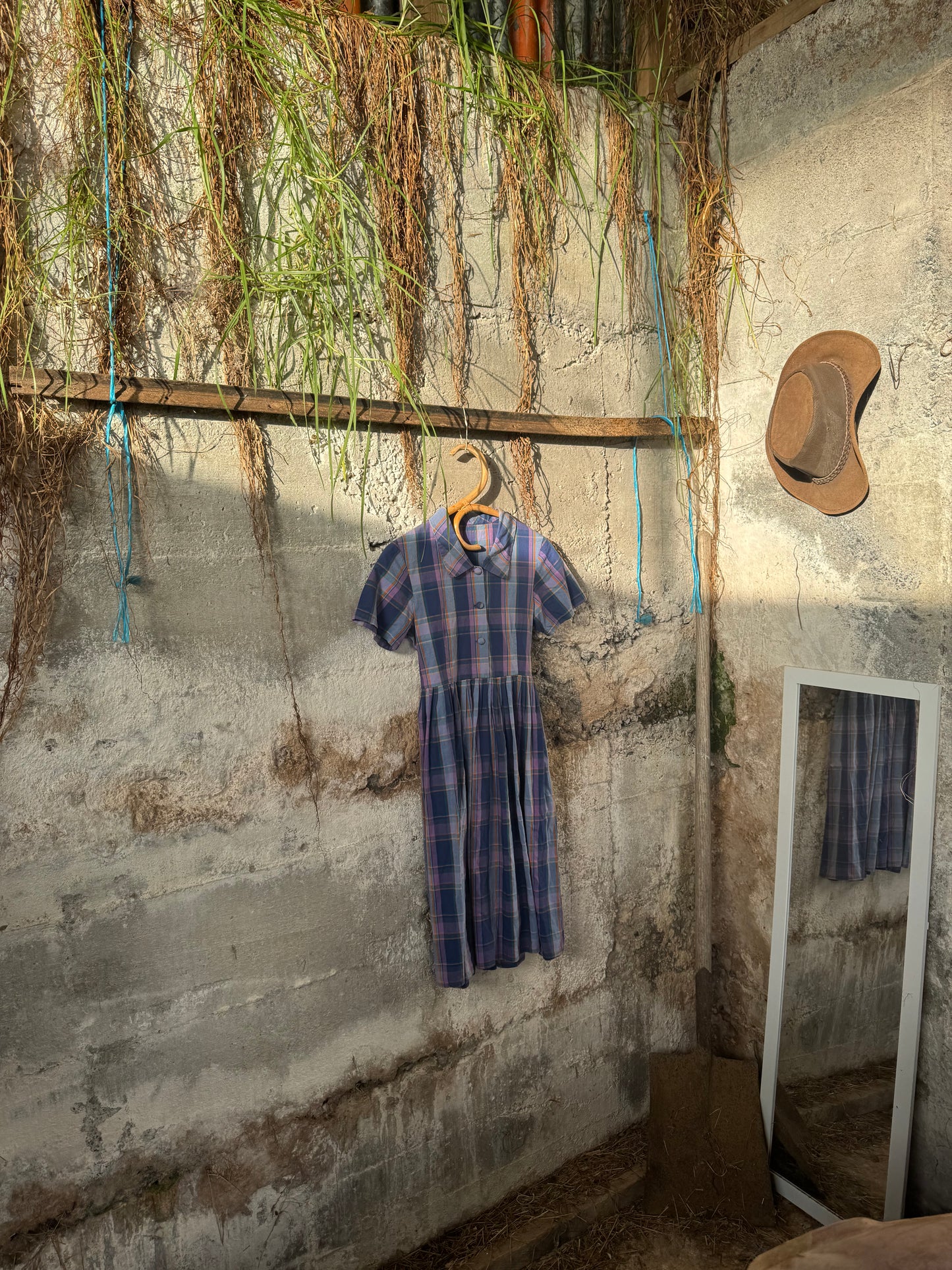 Vintage plaid handmade dress