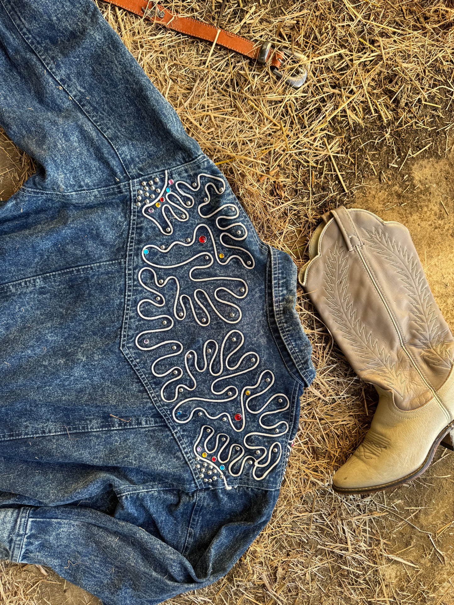 80s bedazzled denim jacket