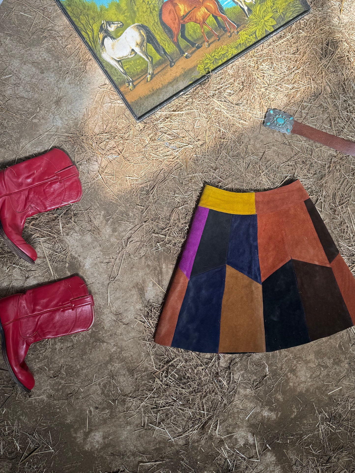 Vintage suede skirt