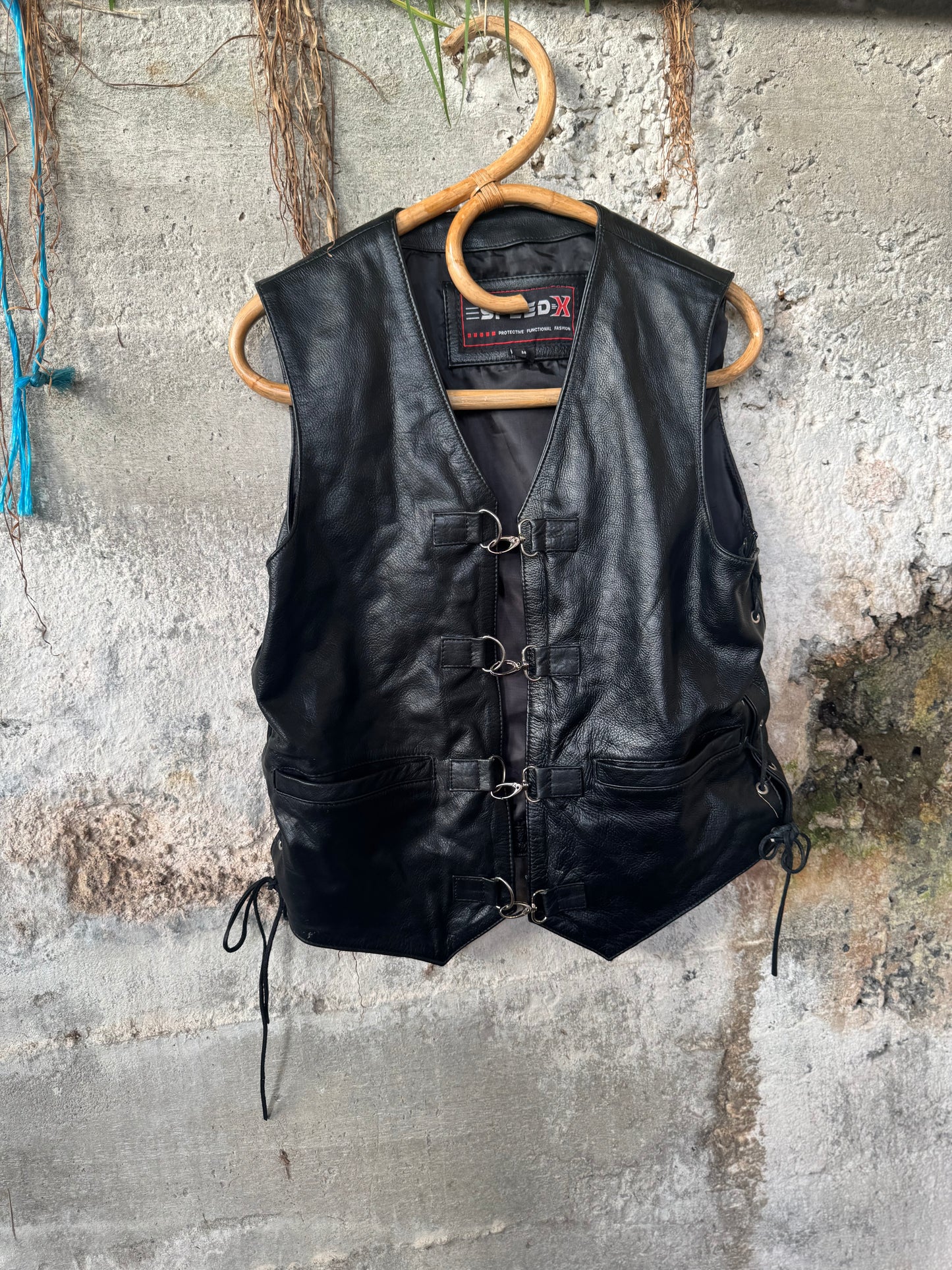 Vintage leather motorcycle vest