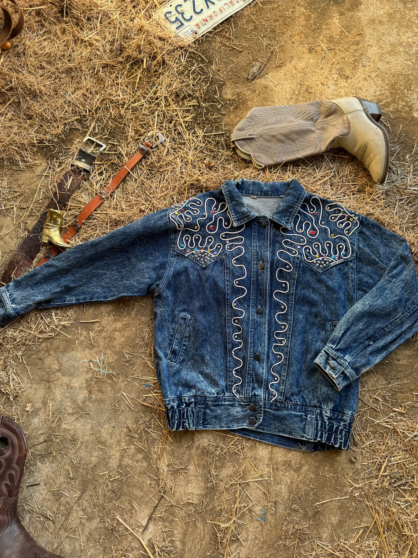 80s bedazzled denim jacket