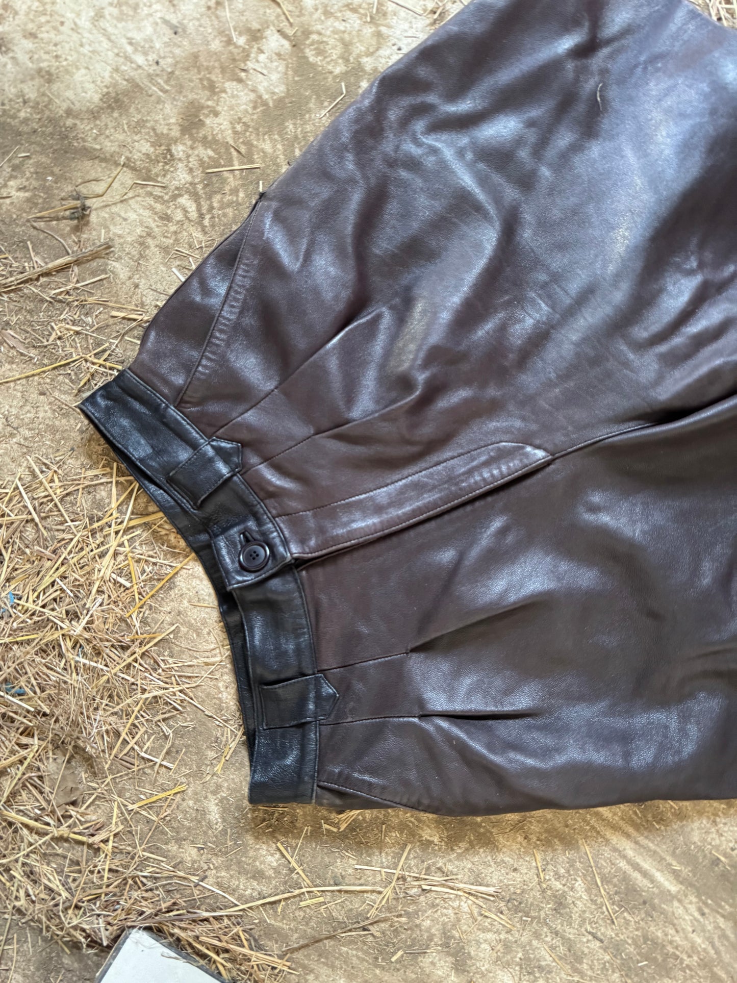 Vintage high waisted leather shorts