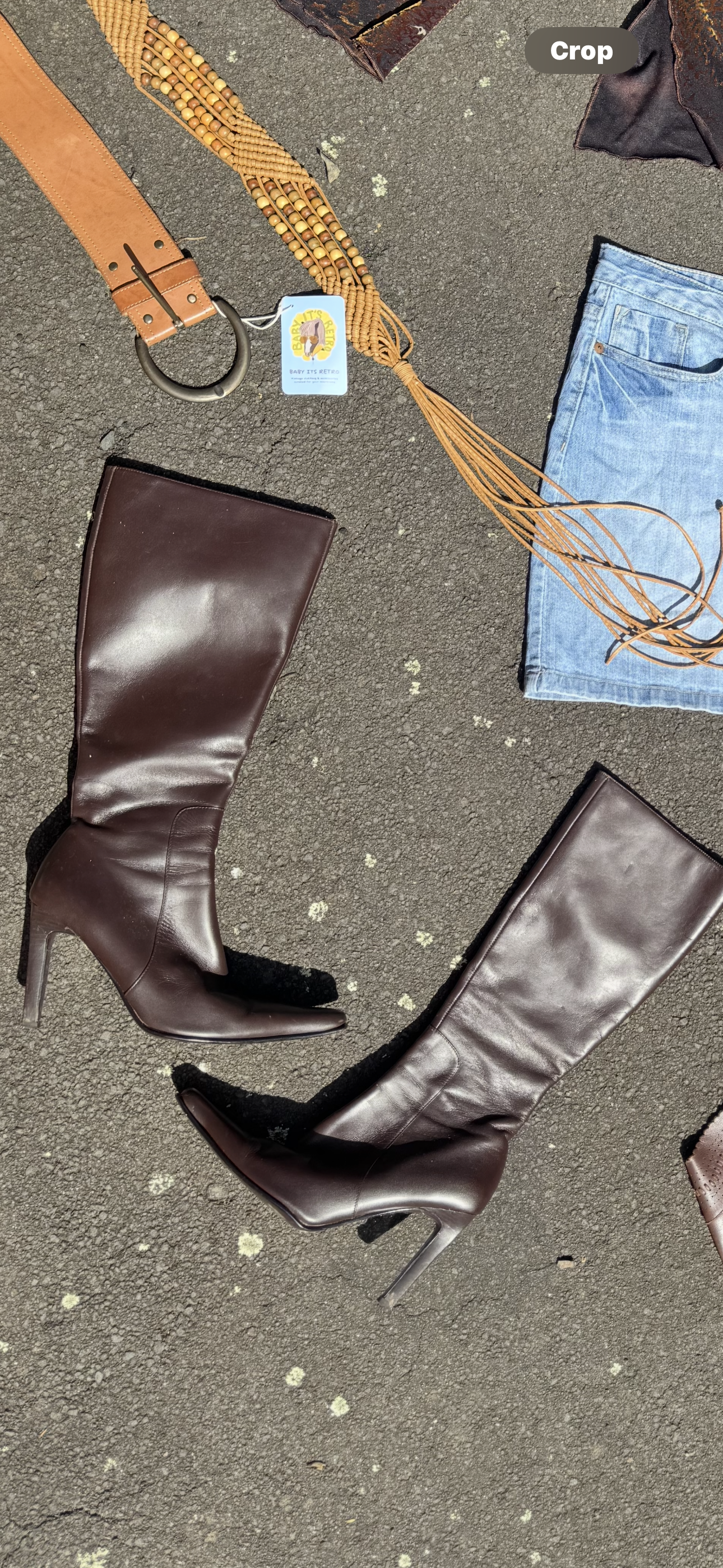 Leather heel boots