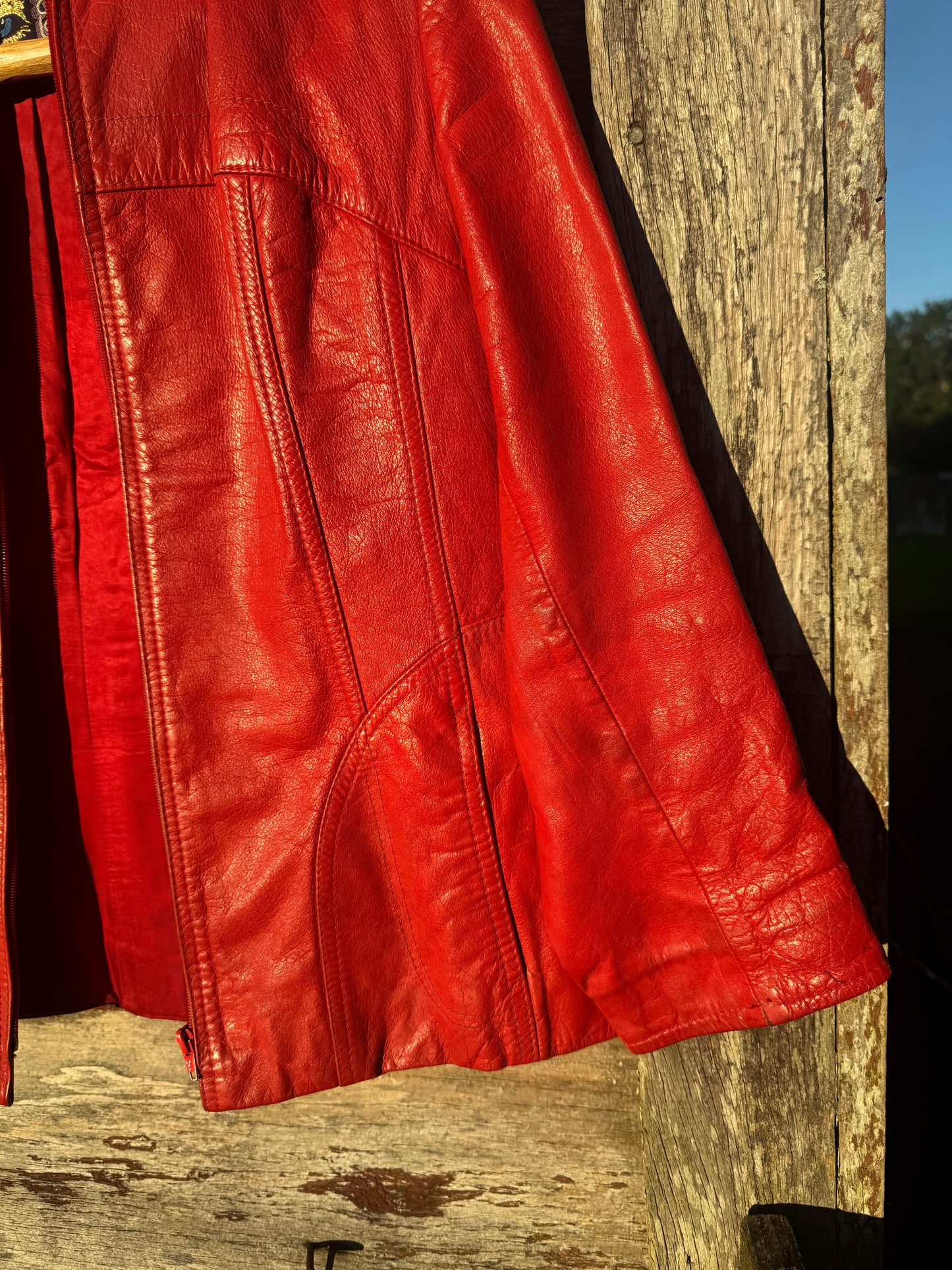 70s leather dagger collar jacket