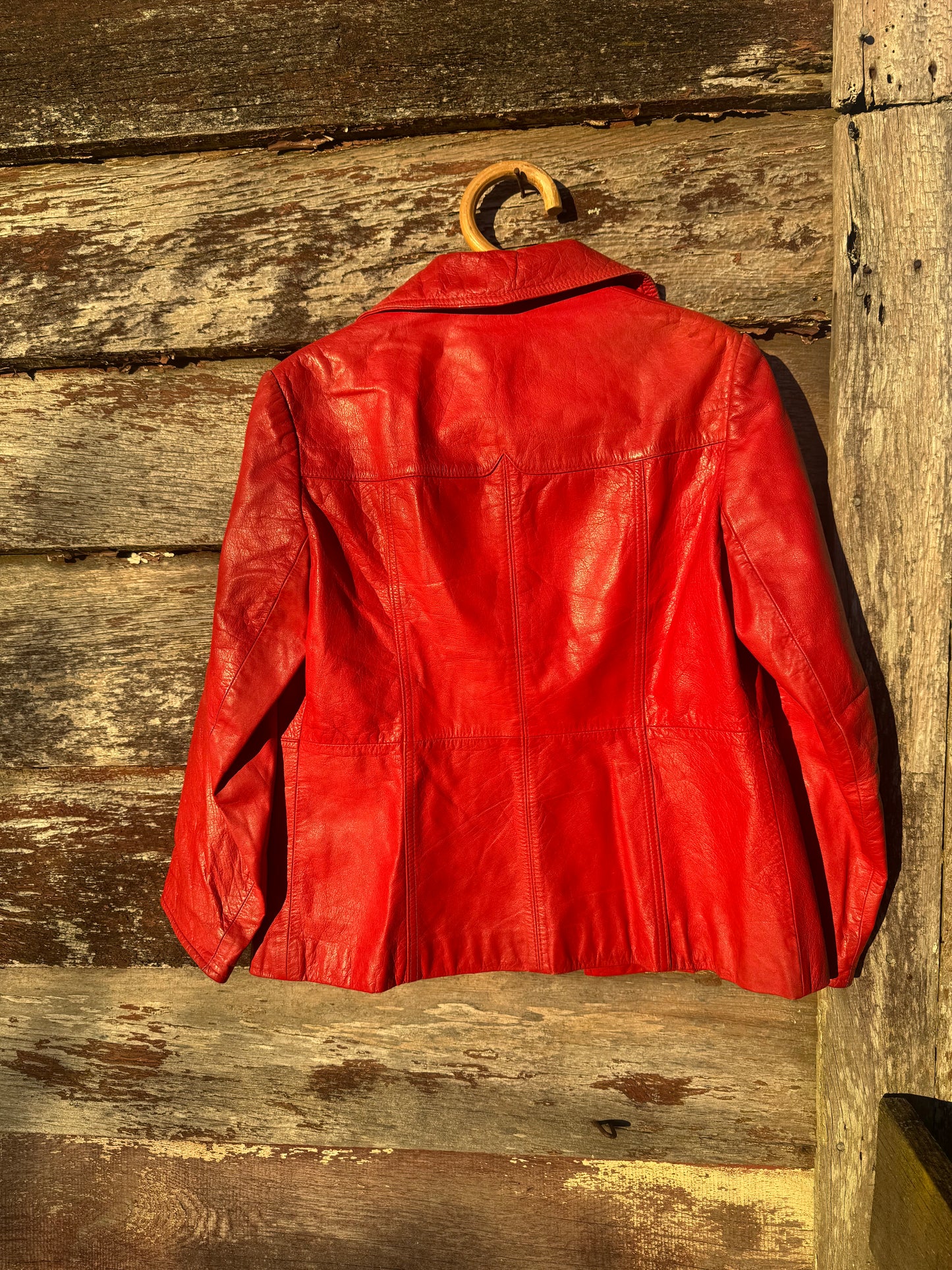 70s leather dagger collar jacket