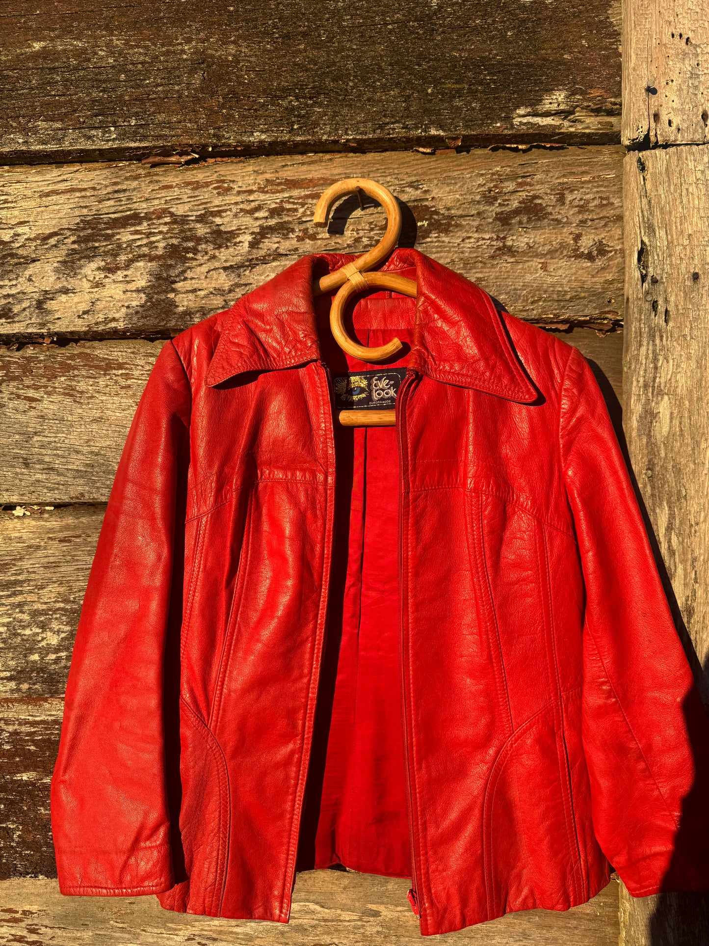 70s leather dagger collar jacket