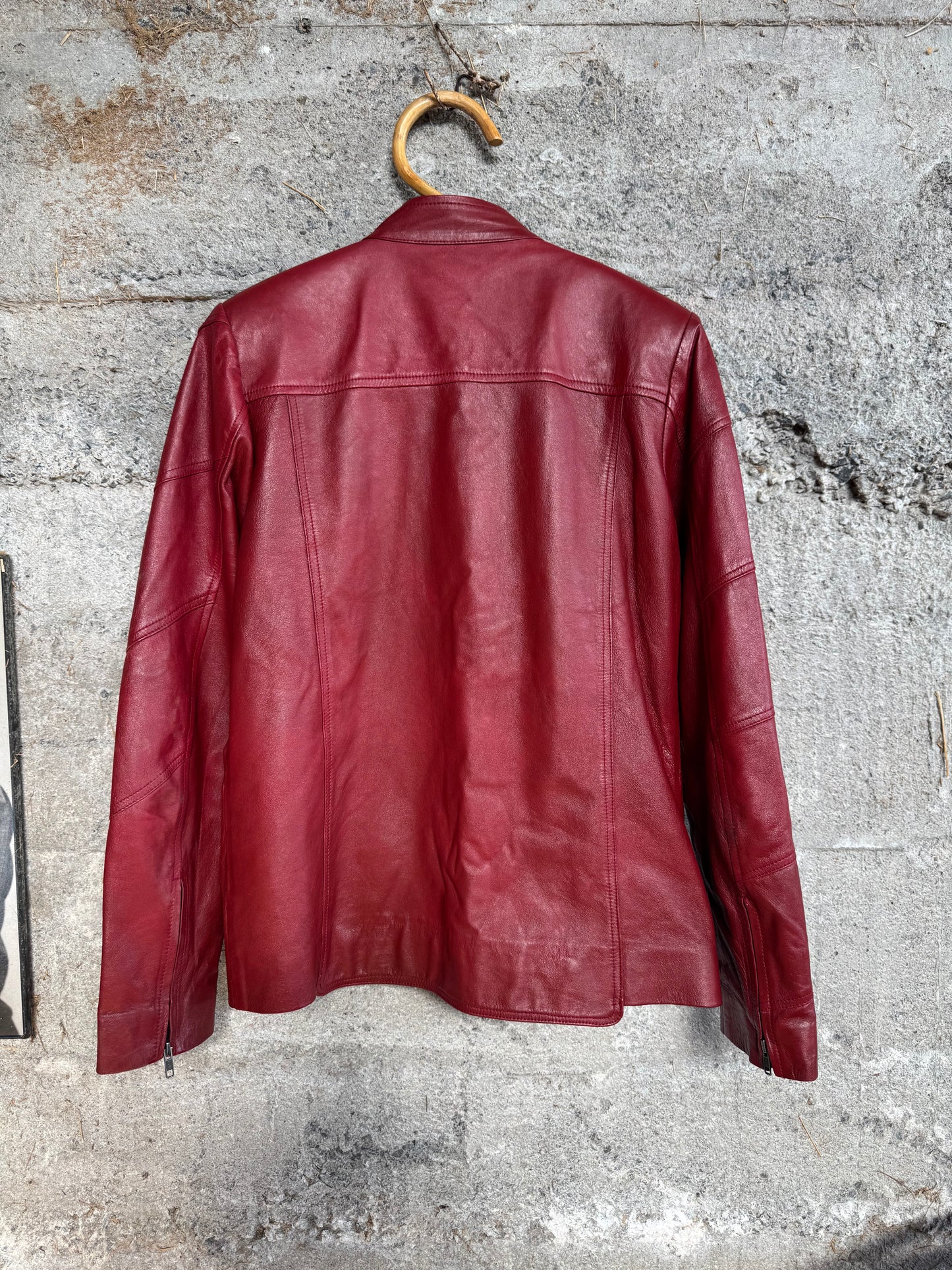 Red leather 90s jacket