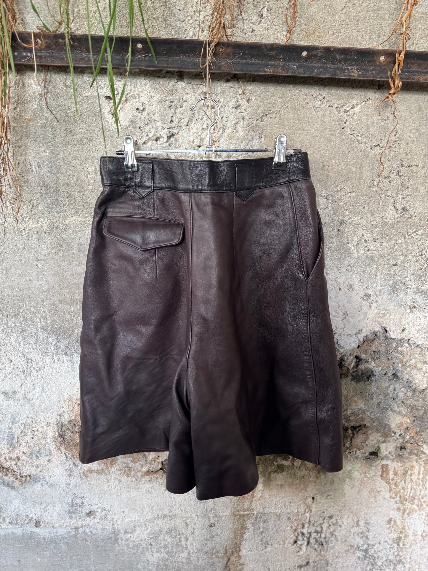 Vintage high waisted leather shorts