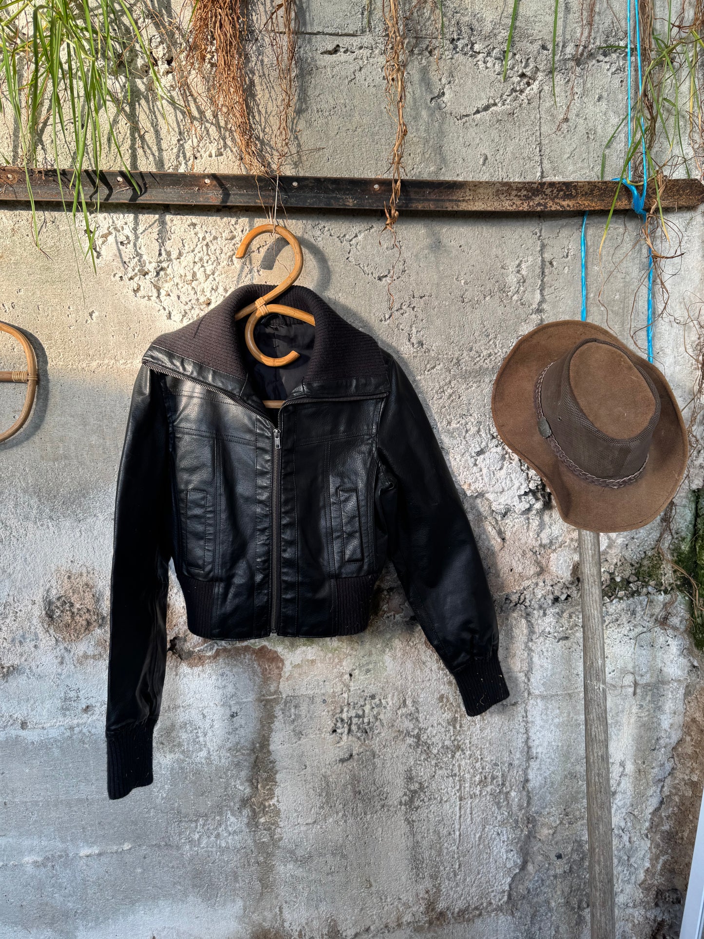 Vintage leather aviator jacket