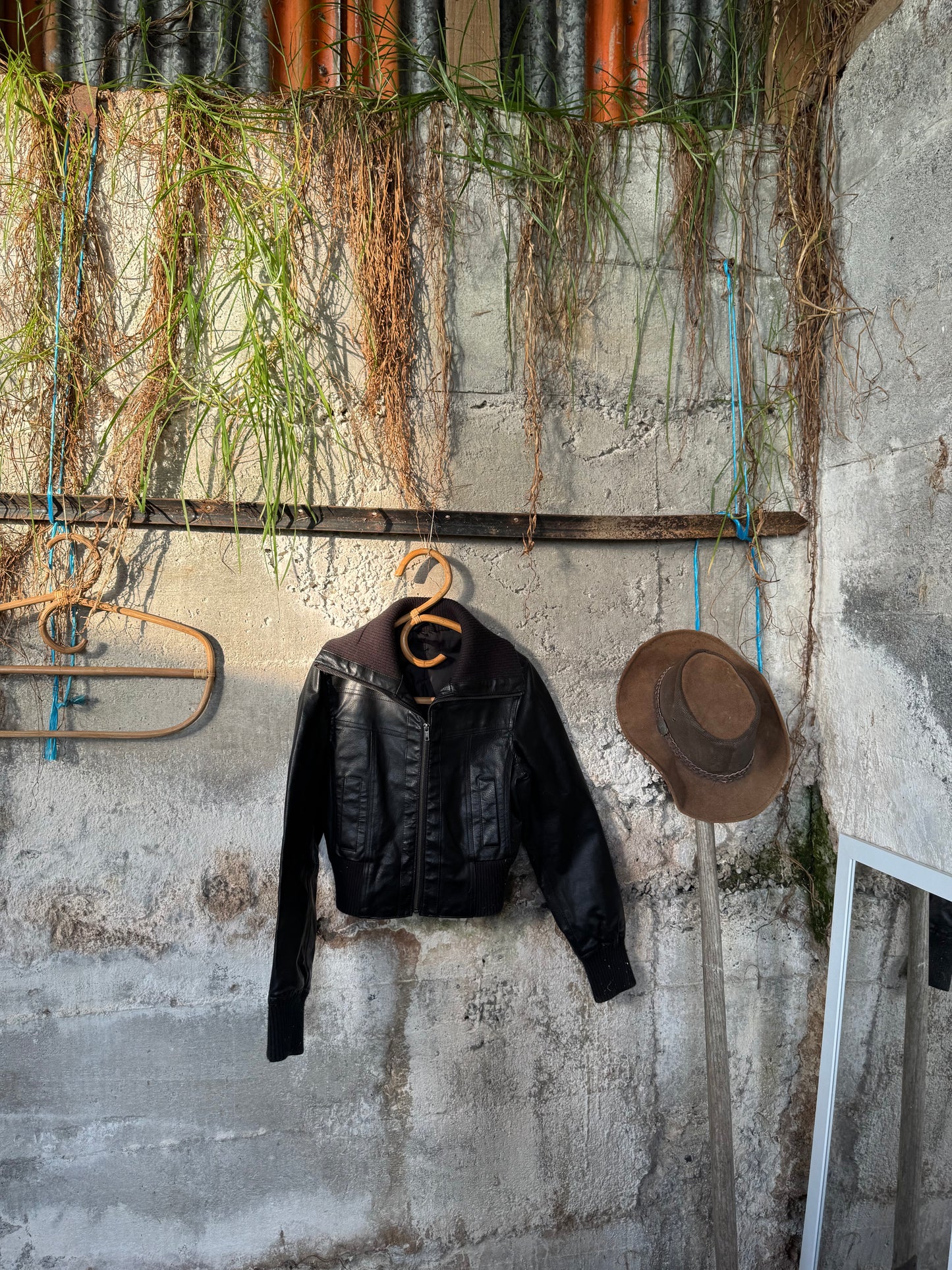 Vintage leather aviator jacket
