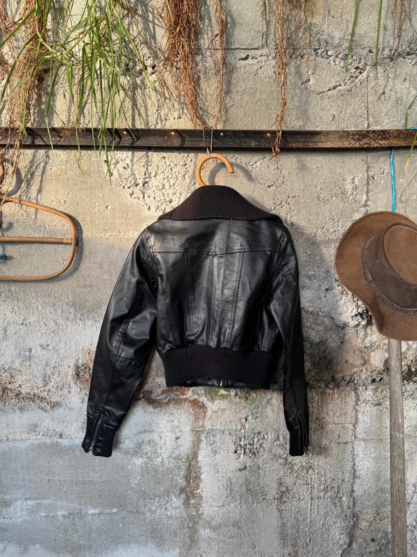 Vintage leather aviator jacket