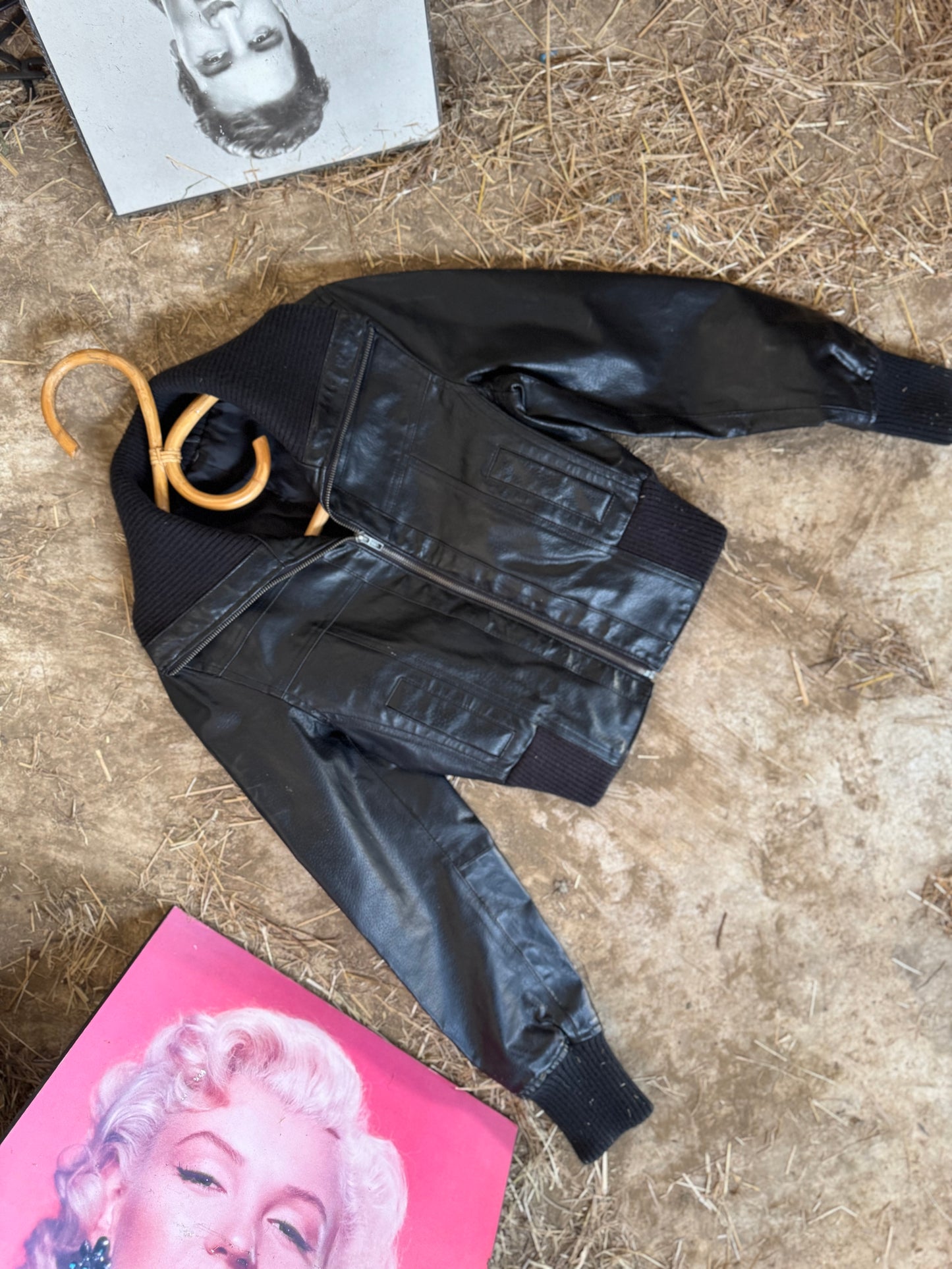Vintage leather aviator jacket