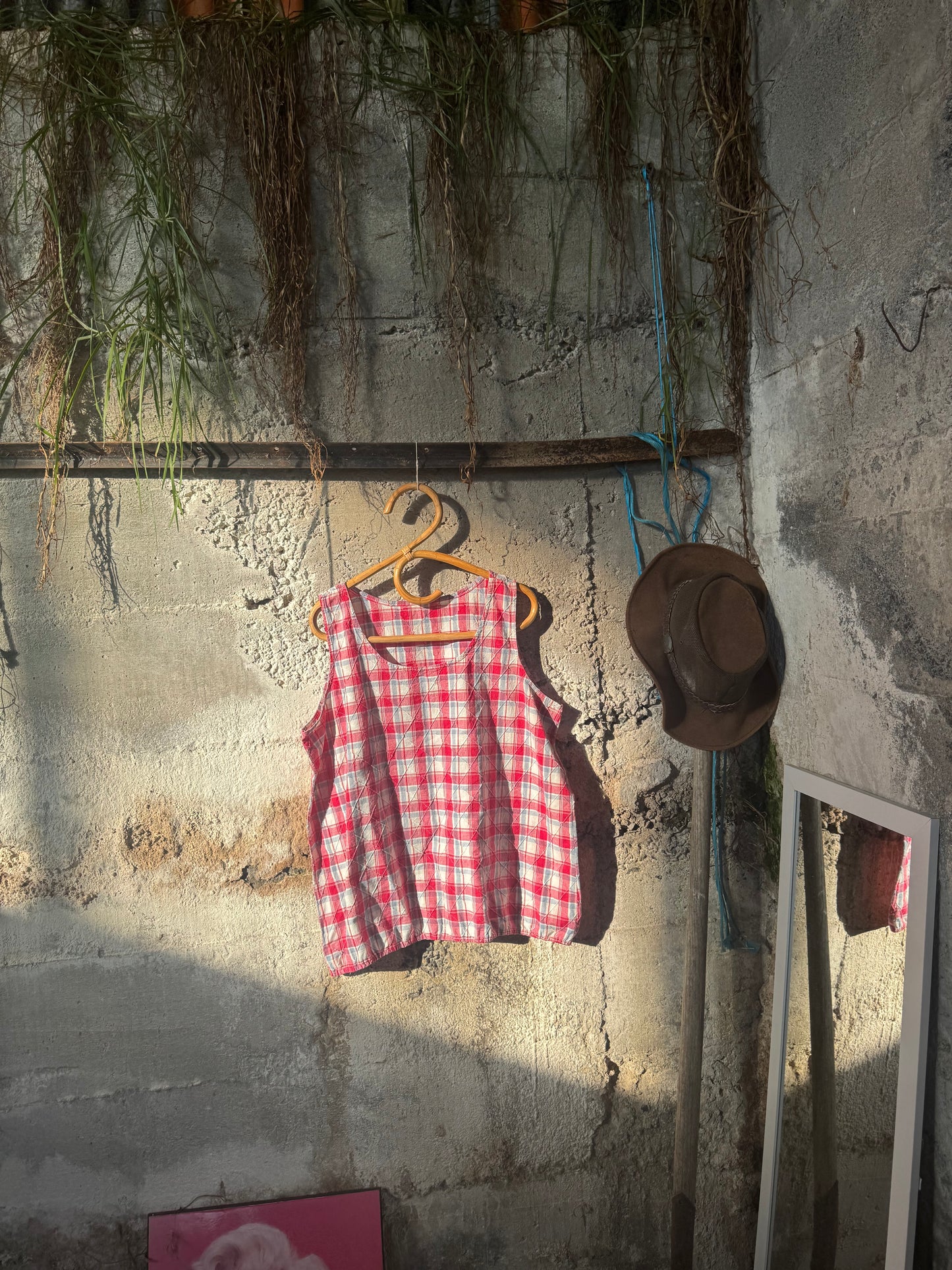 Woman’s cotton plaid top