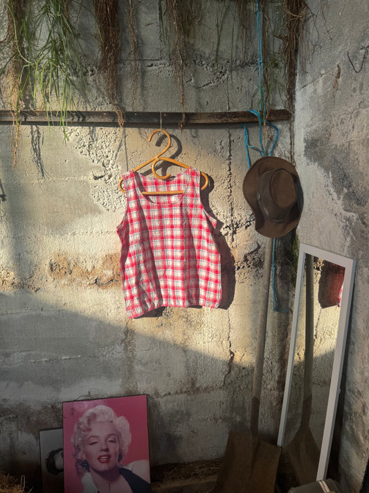 Woman’s cotton plaid top