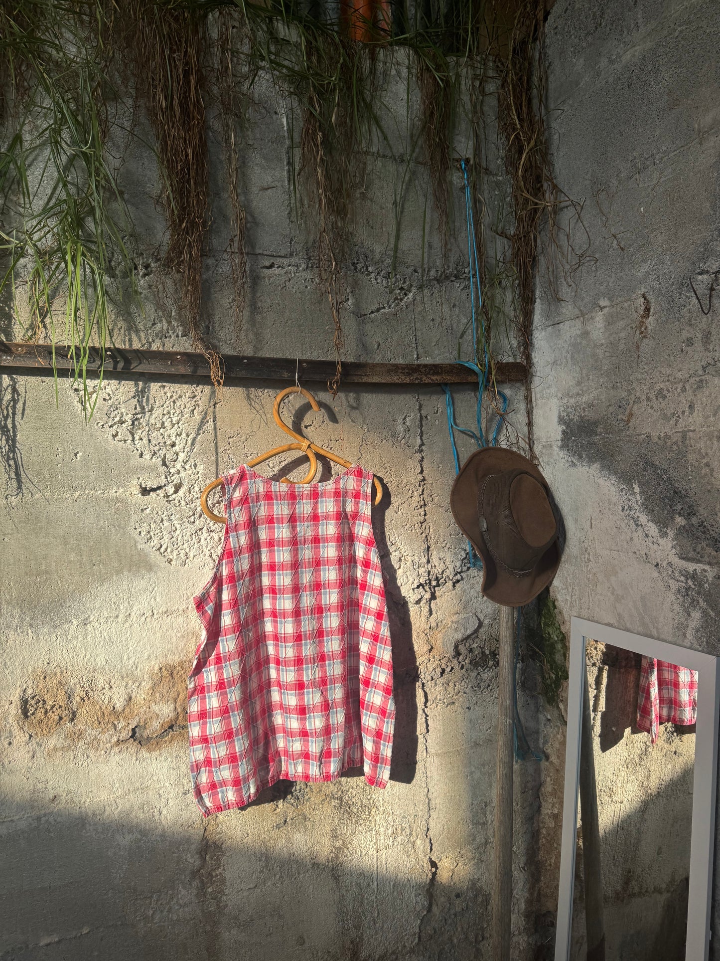 Woman’s cotton plaid top