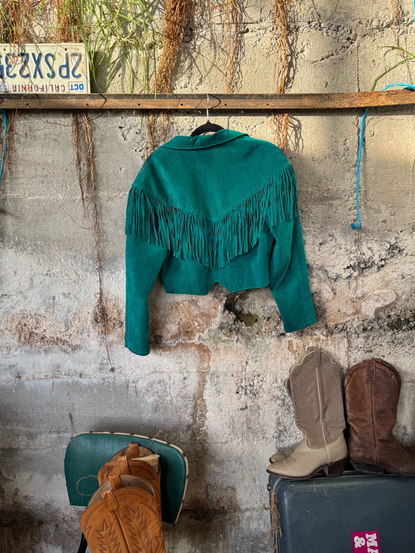 Vintage fringed suede jacket