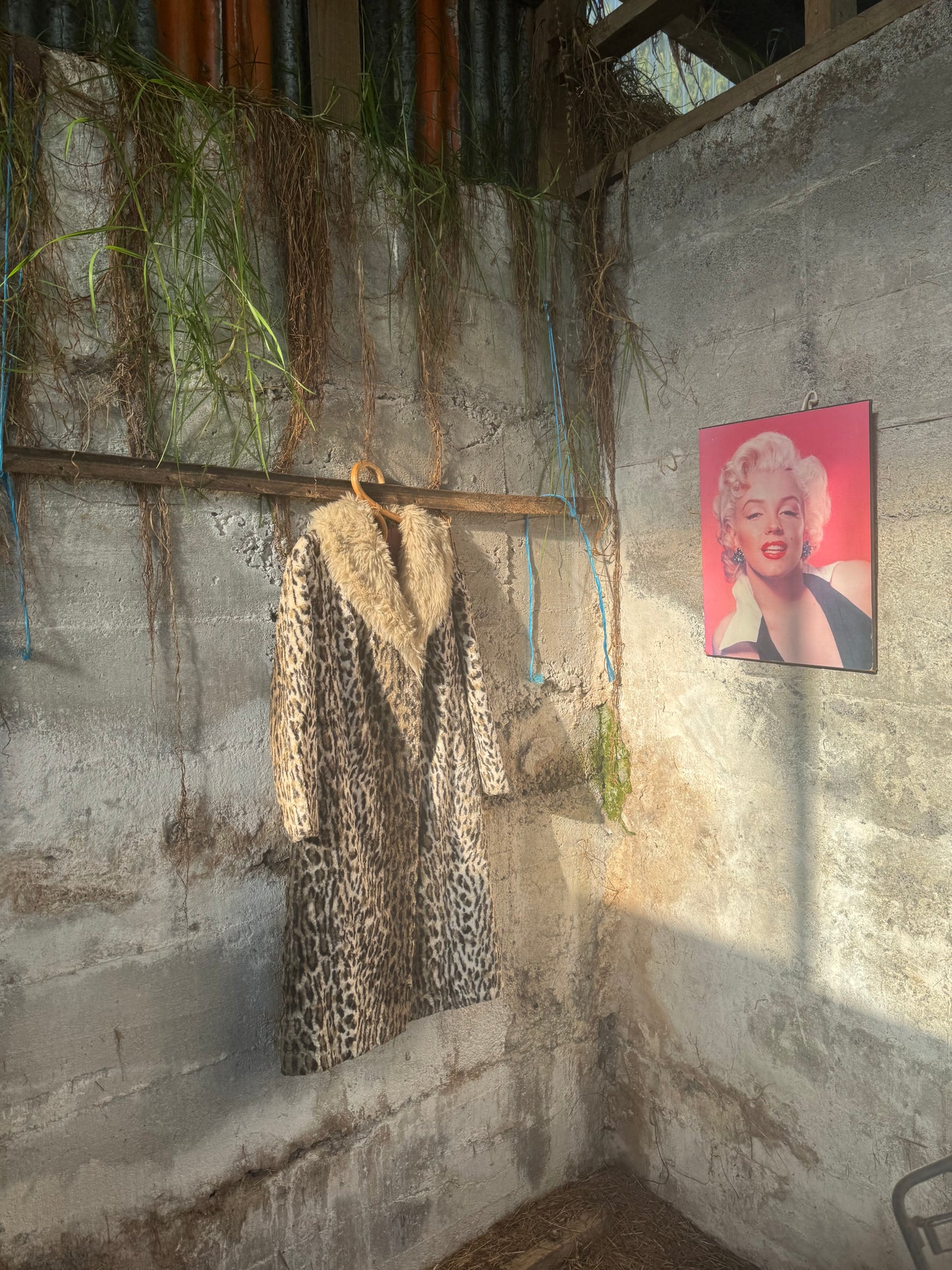 1970s leopard coat with faux fur collar