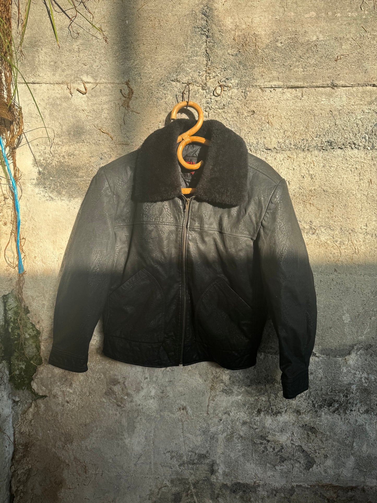 Italian leather bomber jacket