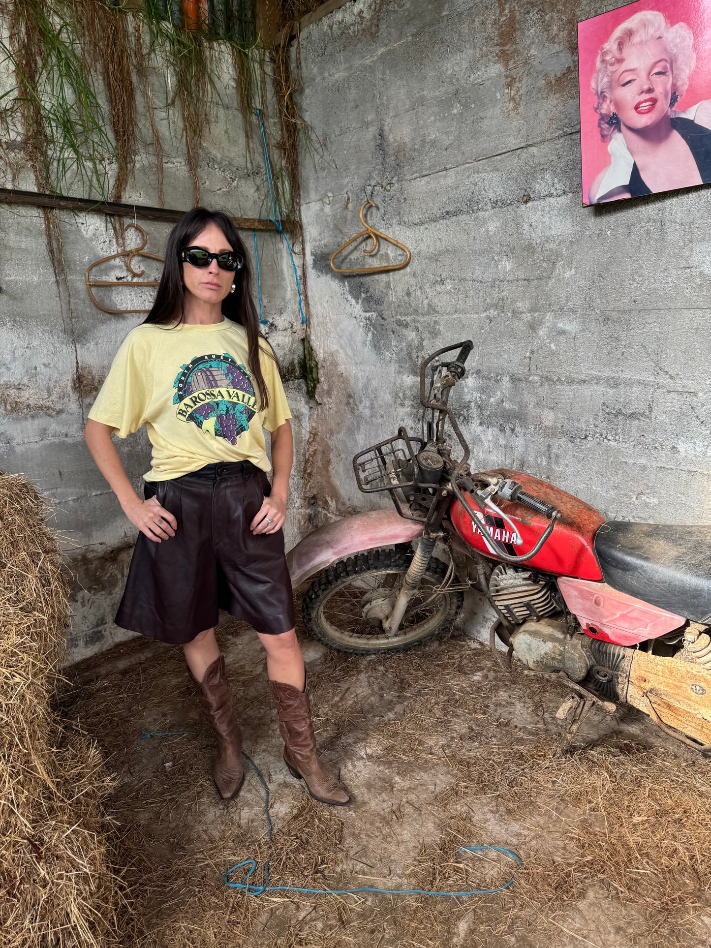 Vintage high waisted leather shorts