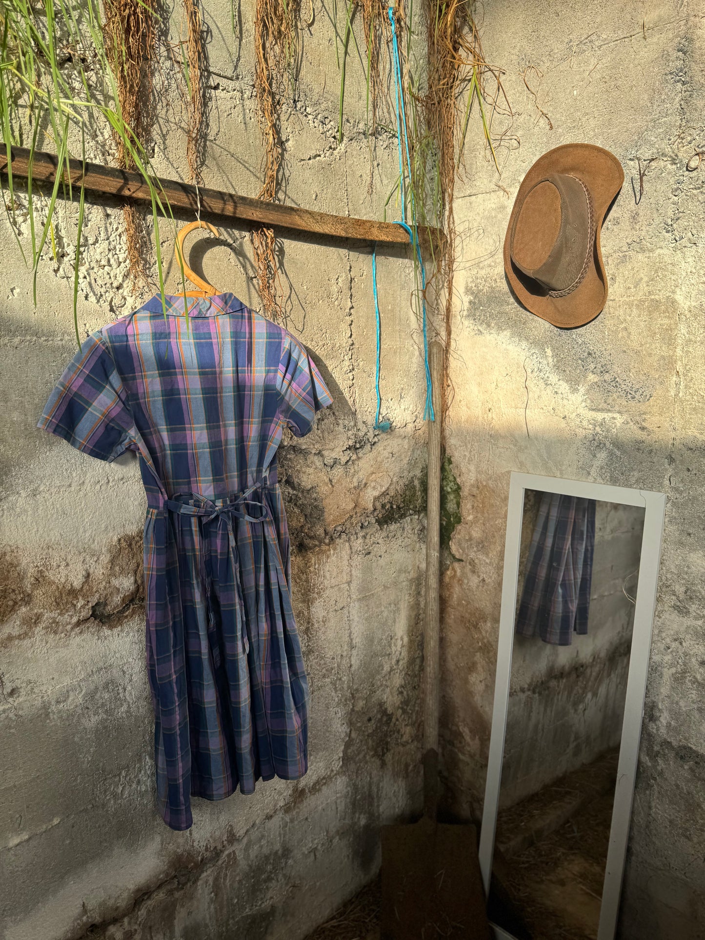 Vintage plaid handmade dress