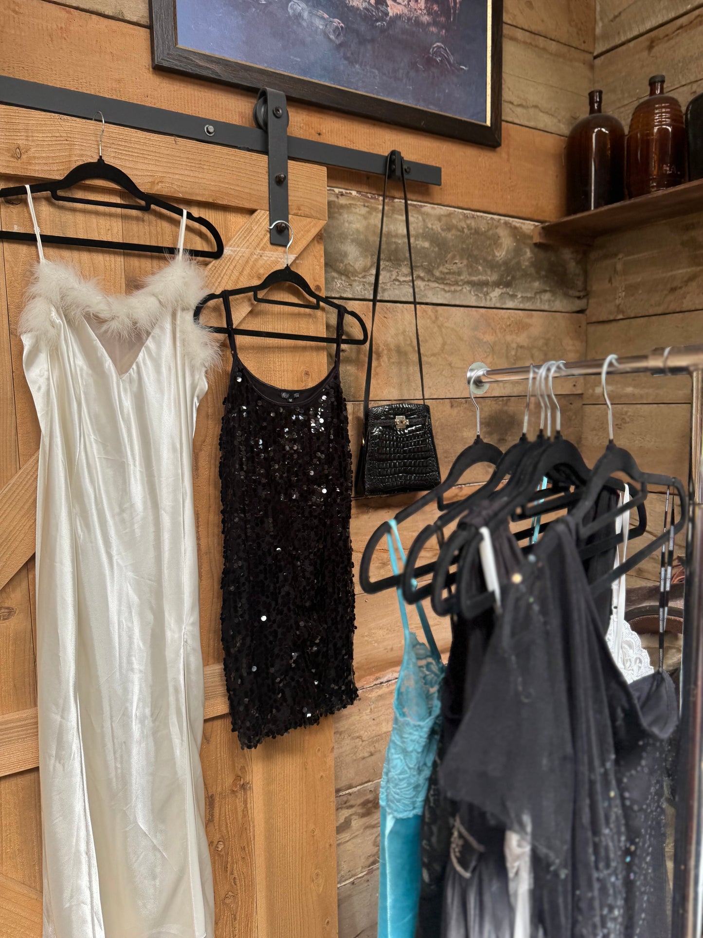 Early 2000s gown (detachable feathers)