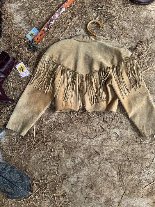 Fringed leather jacket