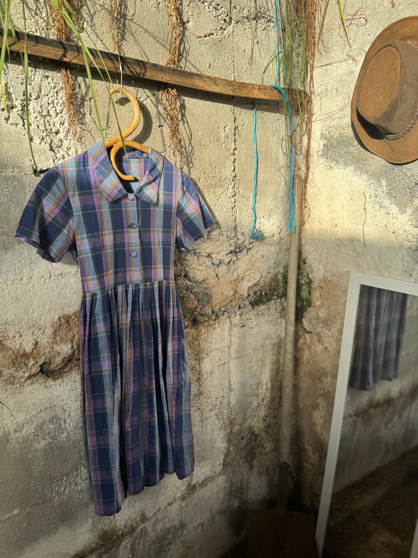 Vintage plaid handmade dress