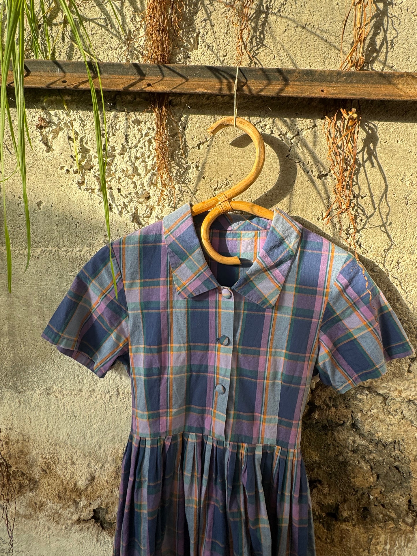 Vintage plaid handmade dress