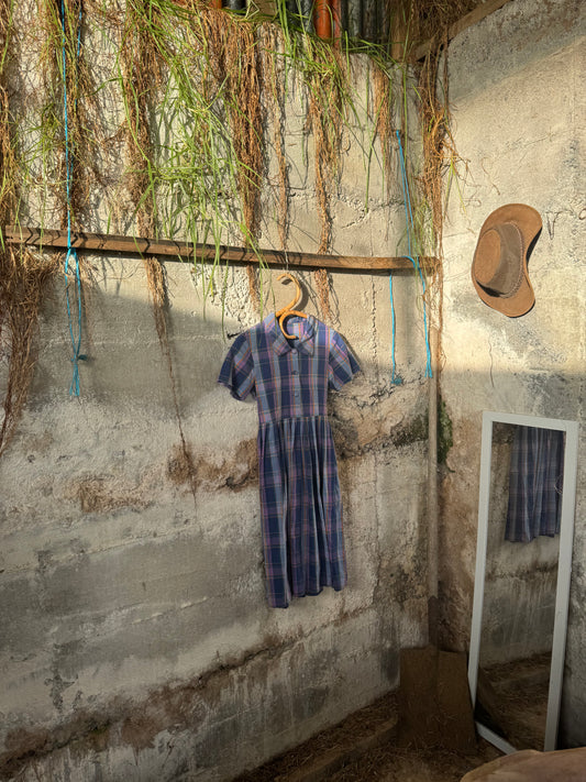 Vintage plaid handmade dress