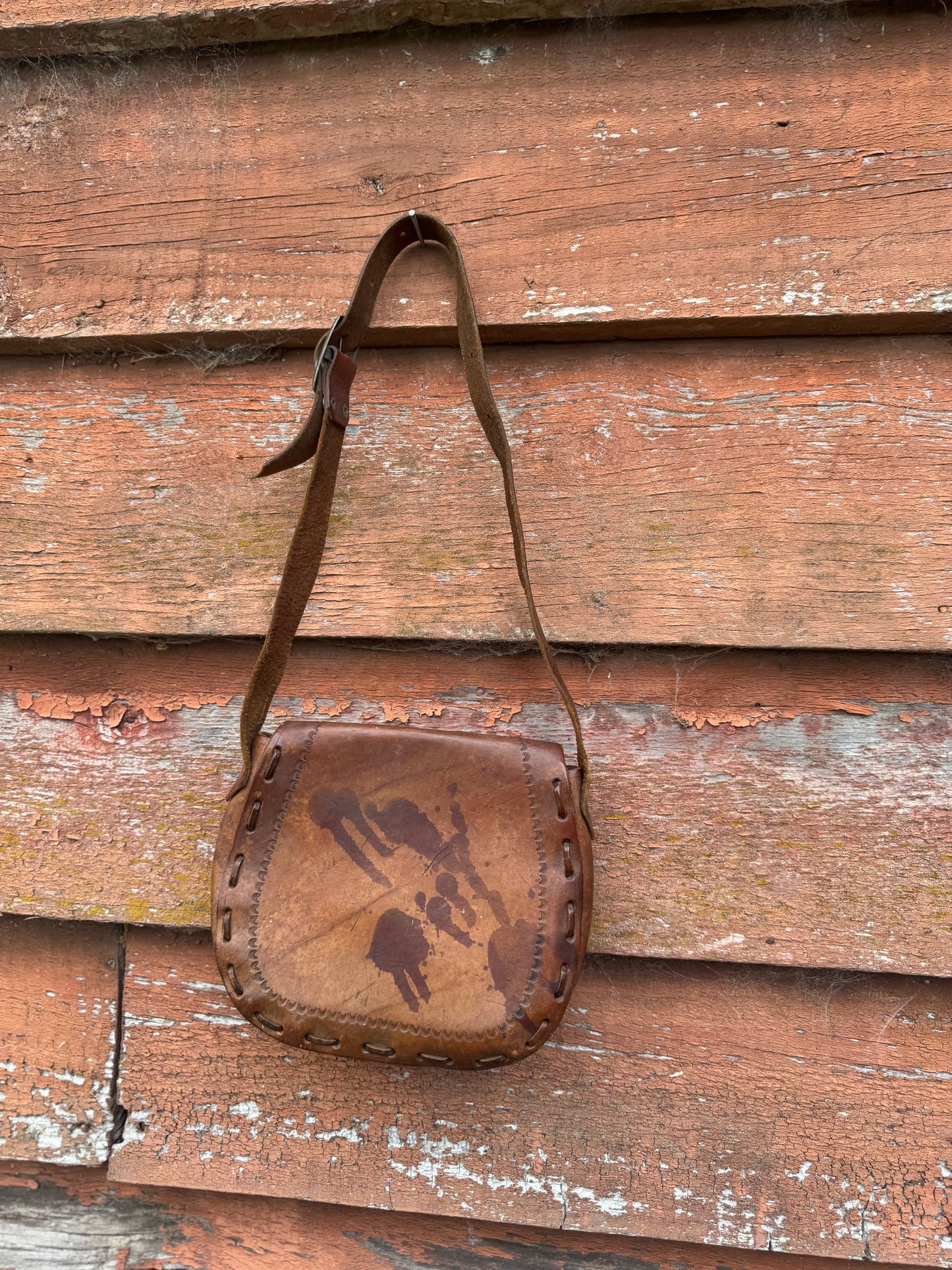 Vintage tooled leather bag