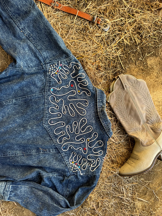 80s bedazzled denim jacket