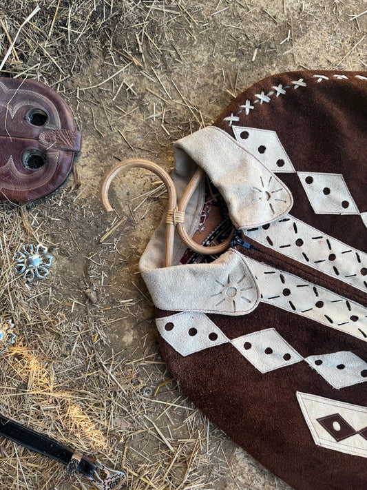 Vintage fringed poncho