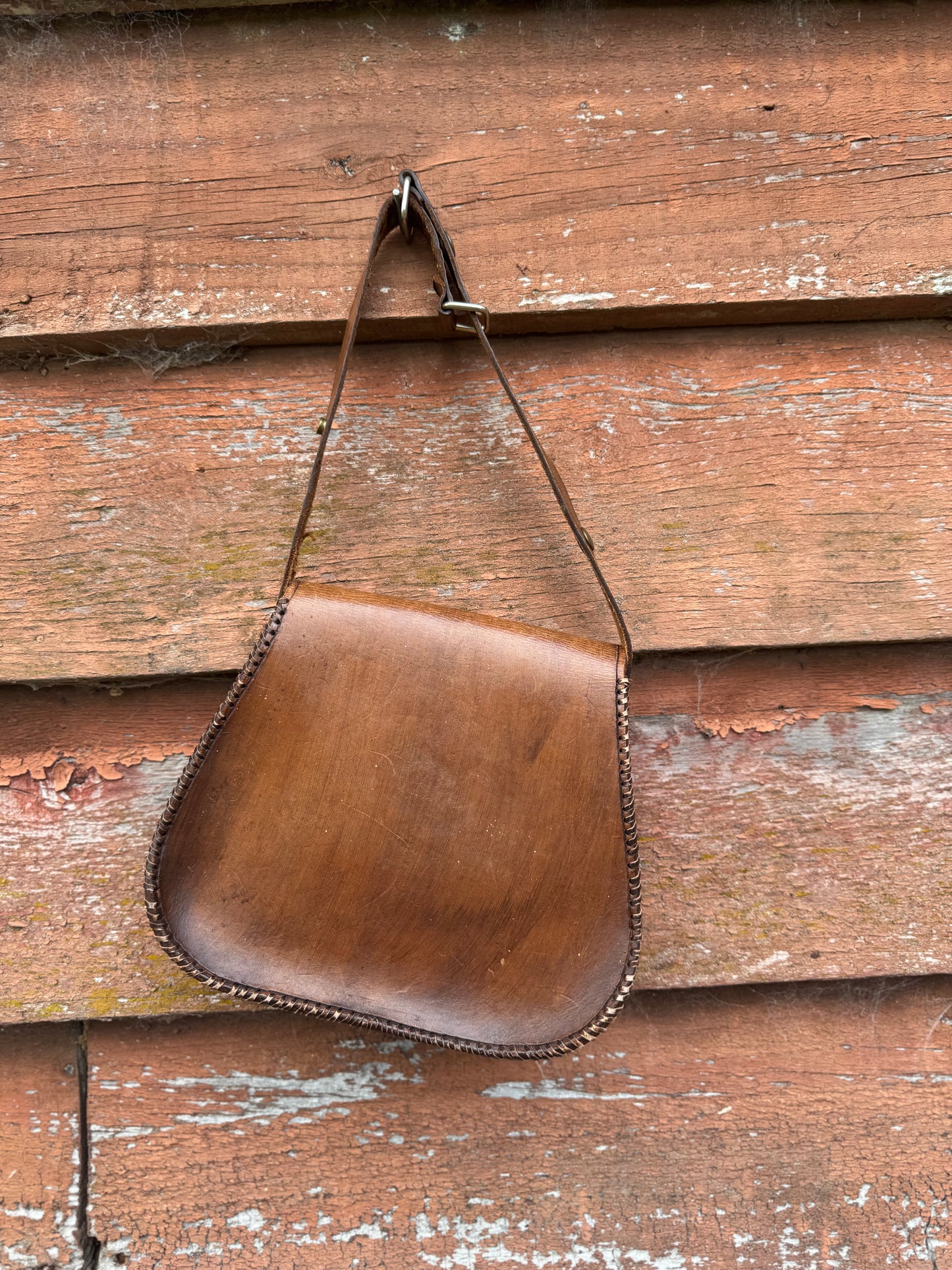 Tooled leather vintage bag
