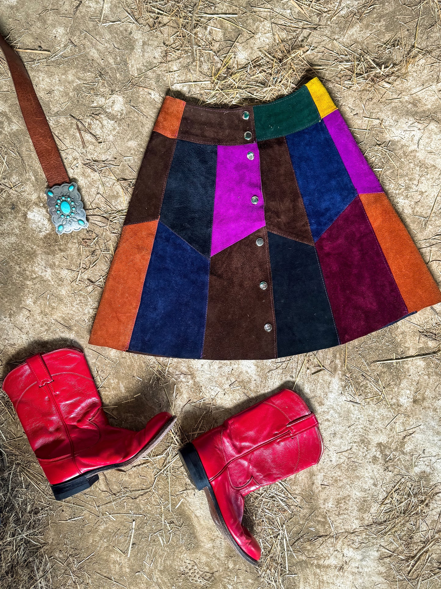 Vintage suede skirt