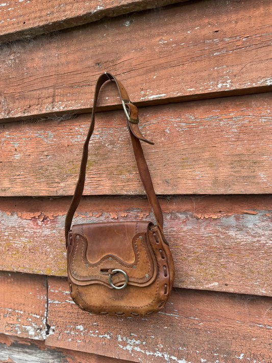 Vintage tooled leather bag