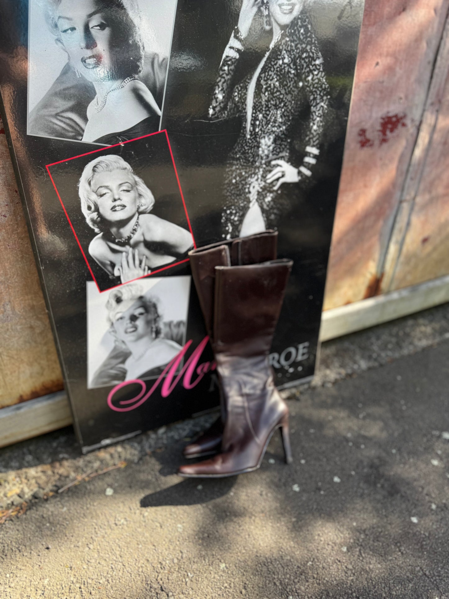 Leather heel boots