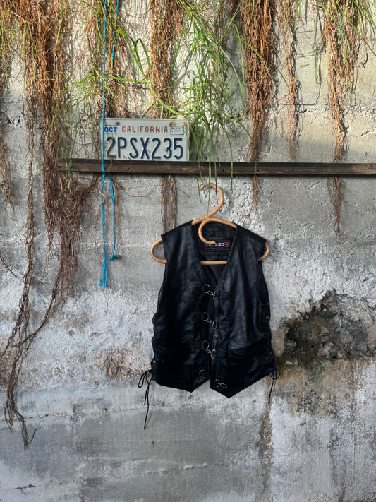 Vintage leather motorcycle vest