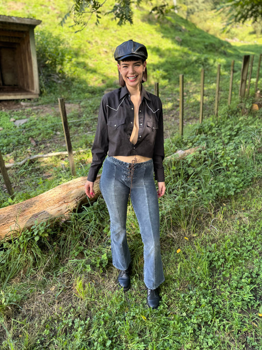 Cropped western shirt