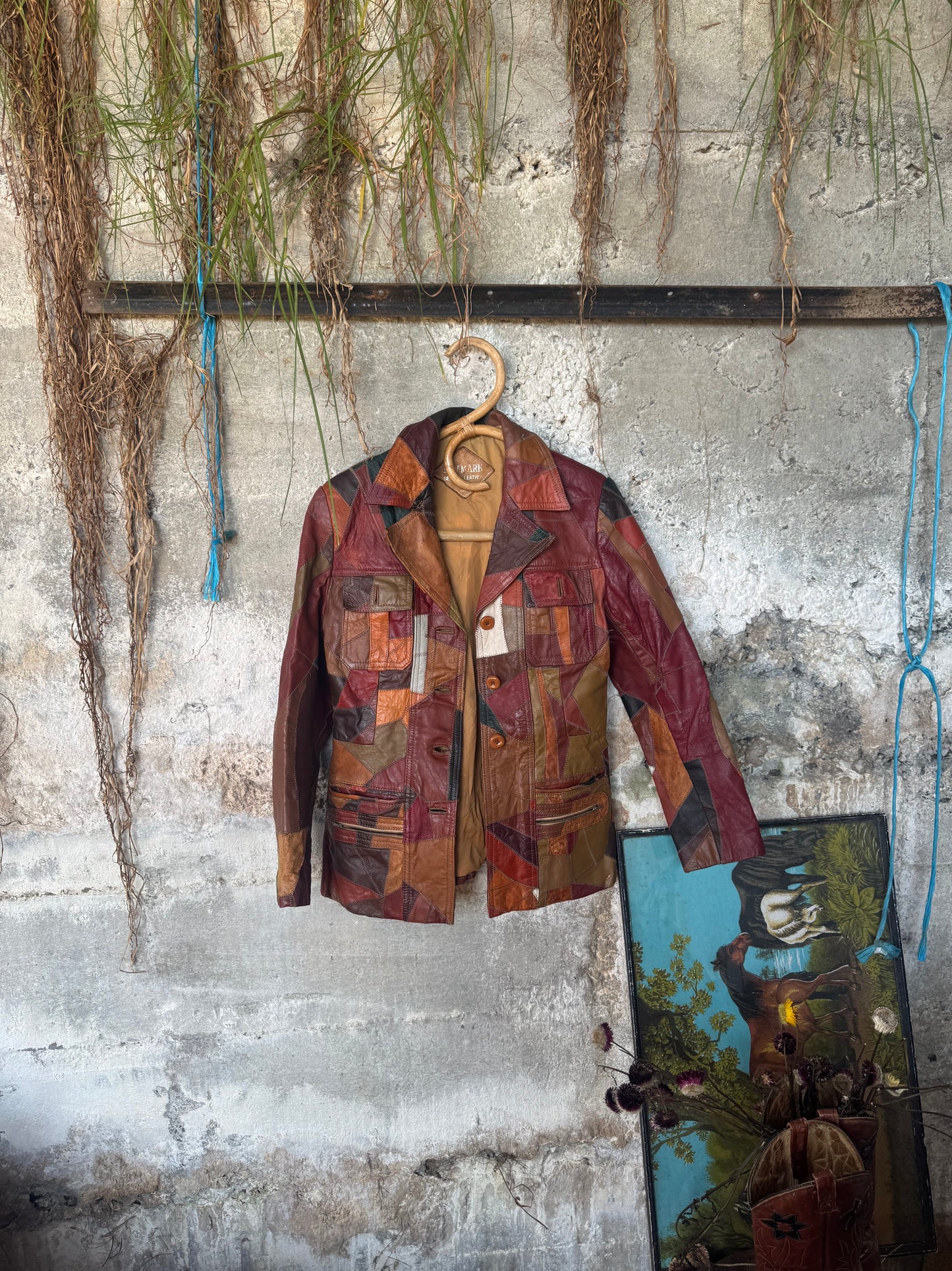 Patch work leather jacket (RARE)