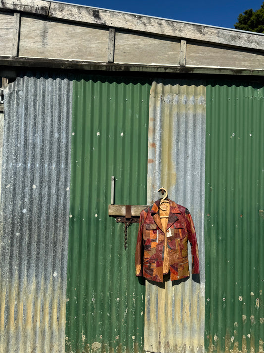Patch work leather jacket (RARE)