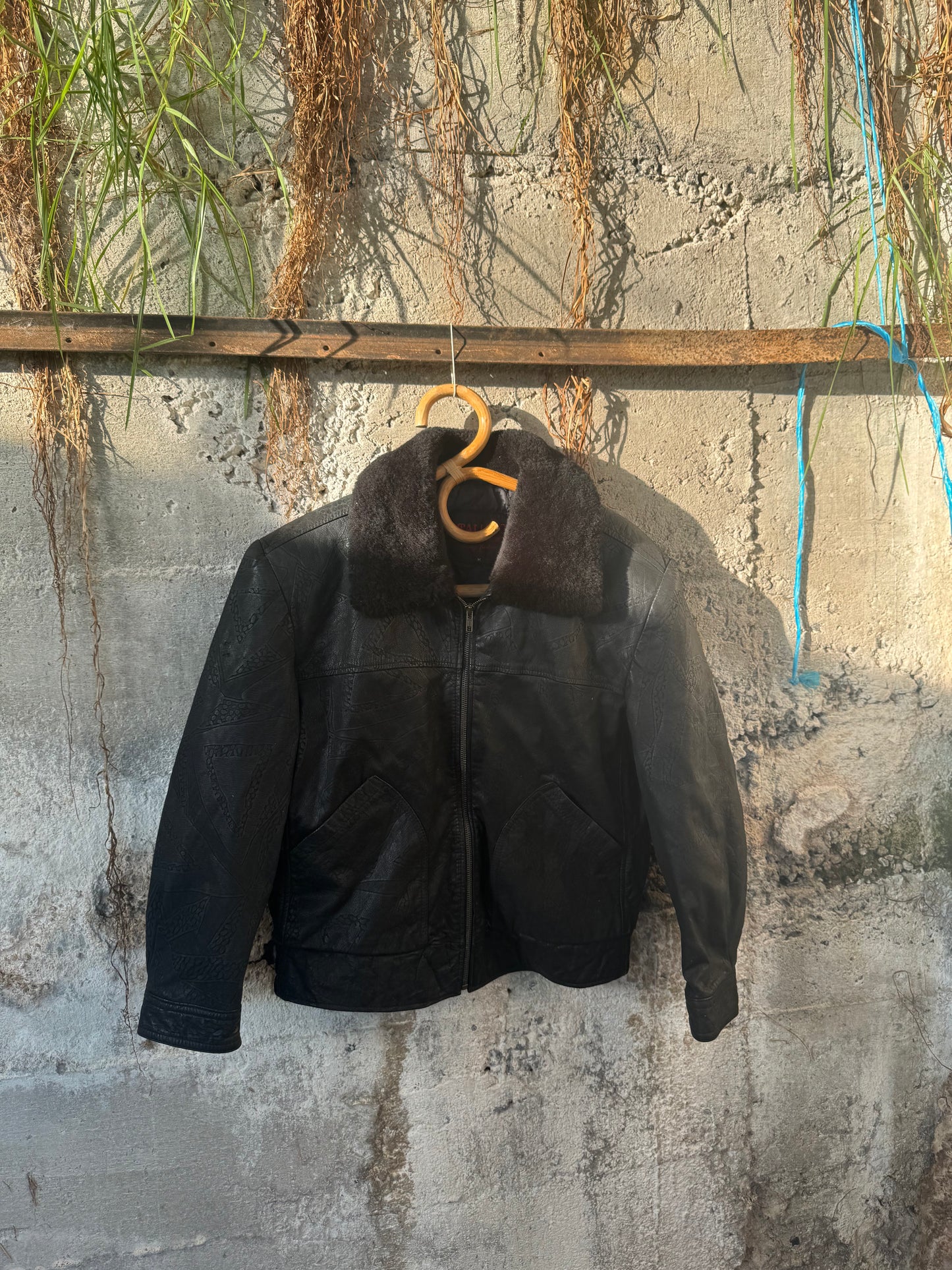 Italian leather bomber jacket