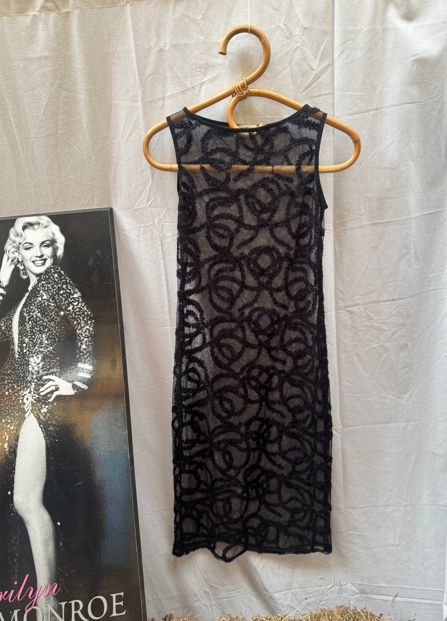 Black textured 90s dress